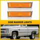 Pair Front Signal Side Marker Lights Fit Amber For 81-91 GMC Chevy Pickup Truck