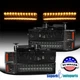 Fits 94-98 Chevy C/K Tahoe Suburban Head Lights+Corner+LED Bumper Lamps Smoke