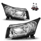 Headlights For 2011-2015 Chevy Cruze /2016 Cruze  Chrome Headlamps W/bulbs  Pair