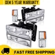 Pair Clear Headlight Corner Bumper Lamp FOR 1994-1998 GMC C/K C10 Sierra Yukon