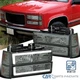 Fits 1994-1998 GMC Yukon Sierra C/K 1500 LED Smoke Headlights Corner Bumper Lamp
