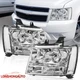 Chrome Housing Headlight For 2007-2013 Chevy Suburban 1500 2500 Tahoe Avalanche