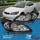 For 04-05 Honda Civic 2/4DR Replacement Headlights Lamps Left+Right Black Clear