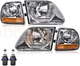 For 1997 1998-2004 Ford F150 Expedition Headlights w/Corner lights LH+RH 4PCS