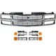 NEW FRONT CHROME GRILLE AND HEADLIGHT KIT FOR 1994-1999 CHEVROLET C1500 SUBURBAN