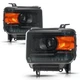 Pair Upgrade Headlights For 2014-2017 GMC Sierra 1500 2500HD 3500HD LED Black