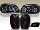 98-01 Ford Explorer Dual CCFL Halo LED Projector Headlights + Tail Lights Black