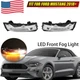 For 2018 2019-2023 Ford Mustang Clear Bumper LED DRL Fog Light Turn Signal 1Pair