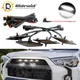 Set 4pcs Front Grille Led White Lights Light For Toyota 4Runner 2014-2019