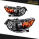Pair For 2009-2014 Acura TSX Projector Headlight Assembly Black Housing