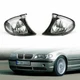 Crystal Clear Euro Corner Lights w/ Silver Trim for 02-05 BMW E46 3-Series 4DR W
