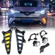 LED DRL Daytime Running Fog Lights w/ Switch Kit For Toyota C-HR CHR 2016-2019