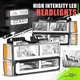 LED Headlight+Signal+Amber Corner Lamp w/ F-Style DRL for Chevy C/K 88-93 Chrome