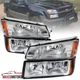 Headlights+Bumper Lamps Fits 2002-2006 Chevy Avalanche 1500 2500 Body Cladding