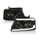 SPEC-D TUNING Smoke Headlights w/LED Bar Strip Compatible with 2004-2008 Ford...