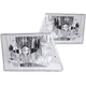 Chrome Clear Lens Crystal Headlight Set fits 1992-2007 Ford E-150 Econoline