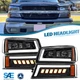 4th Gen DRL LED Headlights DOT Bumper Lamp For 2003-07 Chevy Silverado 1500 2500
