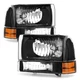 Pair Headlights For 1999-2004 Ford F250 F350 F450 Super Duty Excursion Headlamps