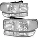Pair For GMC Sierra 1500 Headlight Assembly 4.3L 1999-2006 Chrome Housing