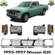 Front Grille Assembly Chrome Plastic & Headlights Kit For 1993-1997 Nissan D21