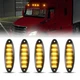 5PCS Smoked 12 LED Front Roof Marker Lights Amber Kit for Freightliner Cascadia