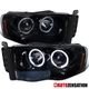 Smoke Fit 2002-2005 Dodge Ram 1500 2500 LED Halo Projector Headlights Lamps L+R
