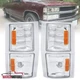 Fits 1994-1998 Chevy C/K Tahoe Suburban Silverado Clear Corner Lights Left+RIght