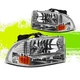 CHROME HEADLAMP HEAD LIGHT AMBER TURN SIGNAL MARK FOR 97-04 DODGE DAKOTA/DURANGO