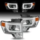 For Chrome 2009-2014 Ford F150 LED Tube DRL Projector Headlights Headlamps