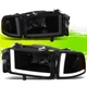 LED DRL L-Style Headlight Lamps for Dodge Ram 1500-3500 94-02 Tinted Amber Pair