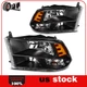 Fit For 2015-2018 Dodge Ram 1500-3500  Headlights Assembly Black Housing Set