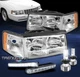 For 1997 1998 1999 Cadillac DeVille Chrome Headlight Headlamp w/DRL Kit+LED Bulb