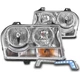 FOR 05-10 CHRYSLER 300 CHROME HEADLIGHT HEADLAMP +BUMPER BLUE LED DRL LEFT+RIGHT