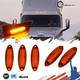 5PC Amber Lens LED Raised Roof Clearance Marker Lights For Freightliner Cascadia