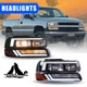 Black Clear LED DRL Headlights Assembly For 1999-2002 Chevy Silverado 1500/2500
