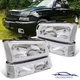LED DRL Chrome Headlights w/ Bumper Lamps For 03-06 Chevy Silverado 1500 2500