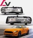 For 2018-2023 Ford Mustang LED Fog Lights Turn Signal Sequential Front Lamp Pair