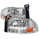 Fits 97-04 DODGE DAKOTA Euro Headlight With Clear Lens