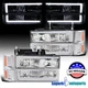 Fits 1994-1998 Chevy C10 C/K Tahoe Suburban LED Bar Headlights w/ Corner+Bumper