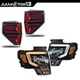 Fit For 09-14 Ford F150 Dual Led Projector Headlights Black & Rear Tail Lights 