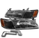 For 97-99 Toyota Camry Replacement Black Headlight w/Corner Lamp+Bumper LED DRL