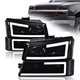 LED DRL Headlights Lamp Fit For 2003-2006 Chevy Silverado Avalanche Black Smoke