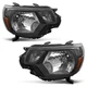 Pair Headlights Assembly For 2012-2015 Toyota Tacoma Pickup Black Headlamps L+R