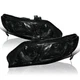 SPEC-D TUNING Oem Style Smoke Lens Headlights Compatible with 2006-2011 Honda...