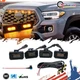 Smoke Lens Front Bumper Grille LED Light W/Wire Harness For Tacoma 2020-22,Amber