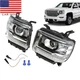 Black For 2014- 18 GMC Sierra 1500 2500HD 3500HD LED DRL Projector Headlights EA