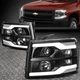 [DUAL LED DRL]FOR 07-14 CHEVY SILVERADO PROJECTOR HEADLIGHT LAMPS BLACK/CLEAR