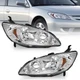 Pair Headlights Assembly Chrome For 2004-2005 Honda Civic 2/4 Door Headlamps