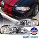 Fits 1994-1998 Ford Mustang 1PC Head Lights+Corner Lamps Replacement
