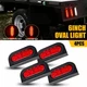4 Red 6" Oval 10LED Trailer Truck Sealed Brake Stop Turn Tail Lights w/Mounting